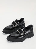 black platform loafers — view 1