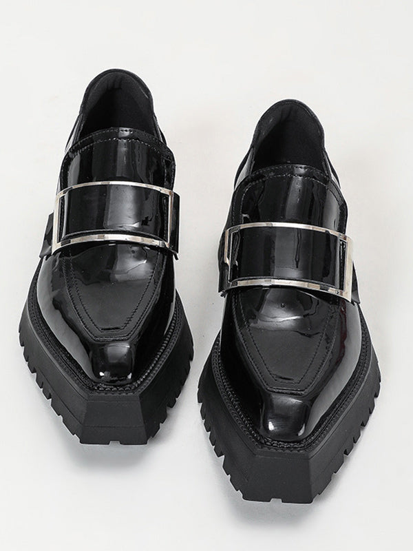 black platform loafers — view 5