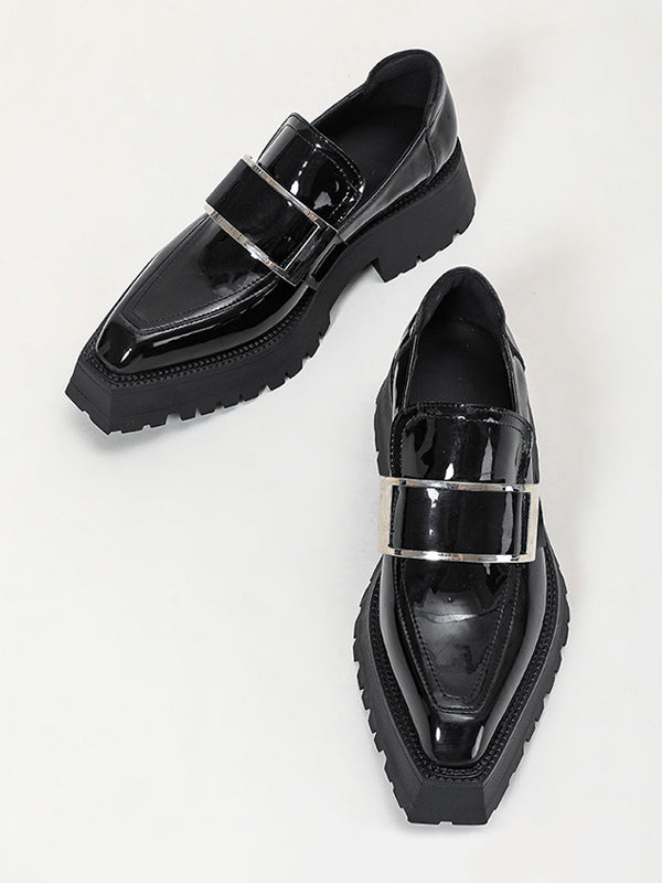 black platform loafers — view 6