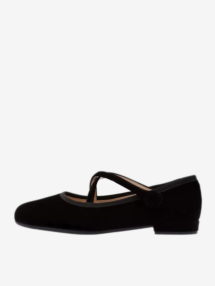 Burgundy Round-Toe Velvet Ballet Flats — view 5