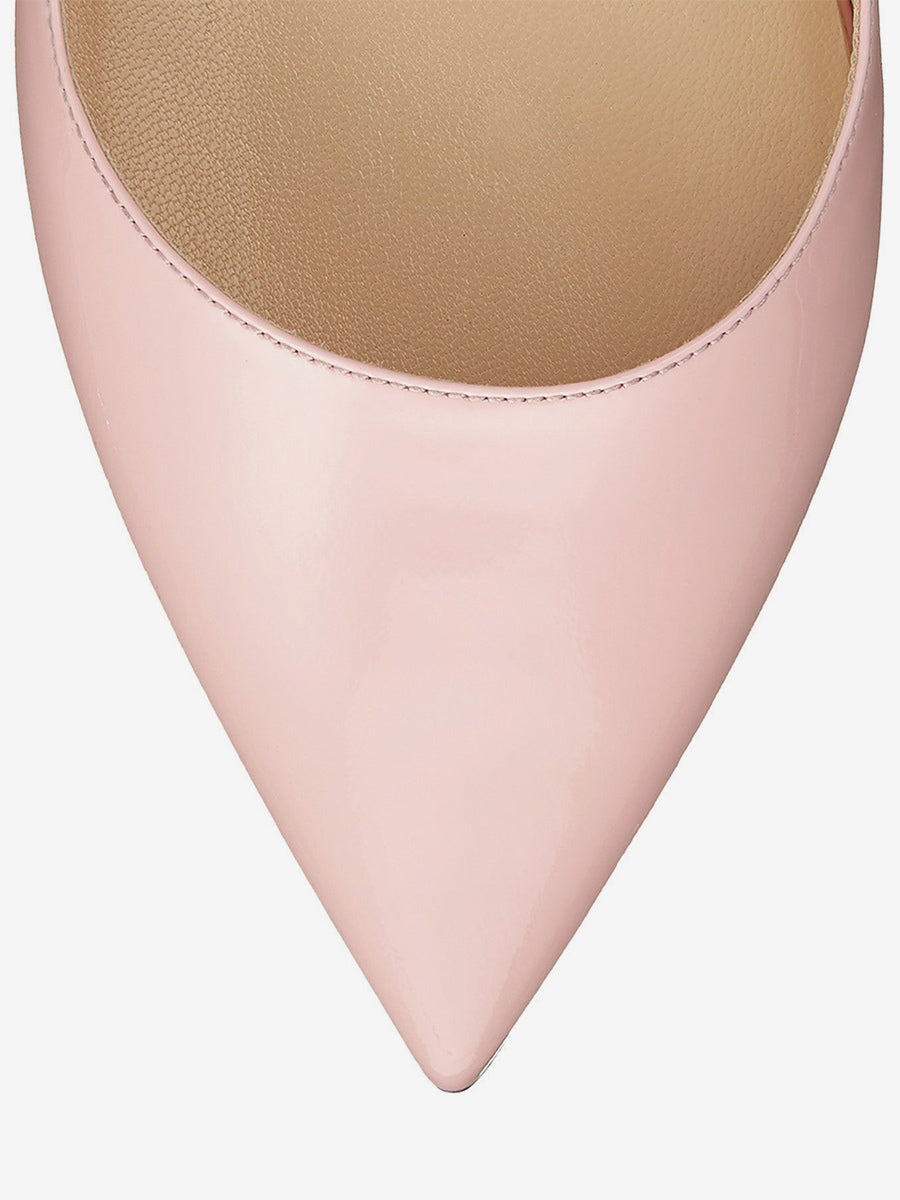pink pointed toe ankle strap strappy ballet flats — view 3