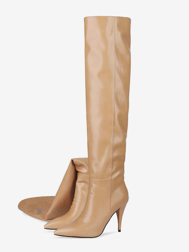 Apricot Pointed-Toe Stiletto Mid-Calf Boots — view 5