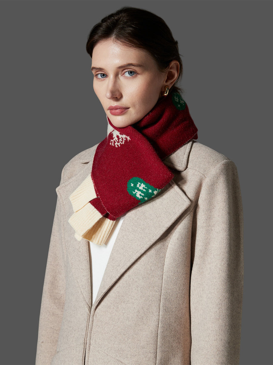 Red Contrast Panel Scarf — view 4