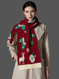 Red Contrast Panel Scarf — view 1