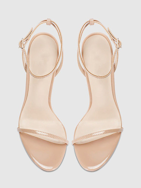 green open toe ankle strap stiletto sandals — view 2