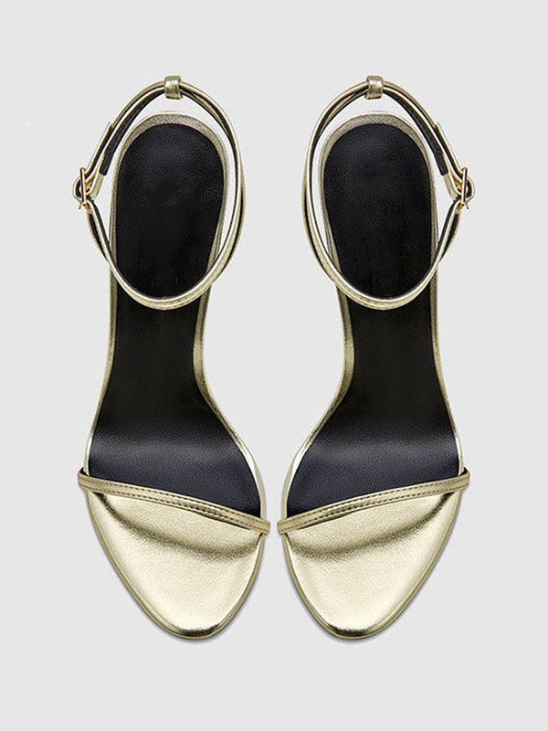 Gold Open-Toe Stiletto Sandals — view 3