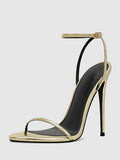 Gold Open-Toe Stiletto Sandals — view 1