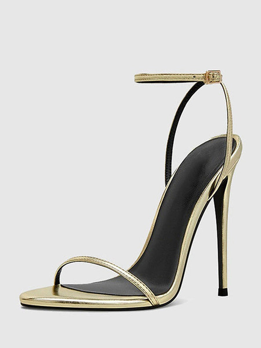 Gold Open-Toe Stiletto Sandals — view 1