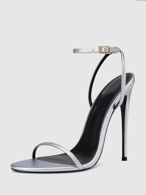 Gold Open-Toe Stiletto Sandals — view 5