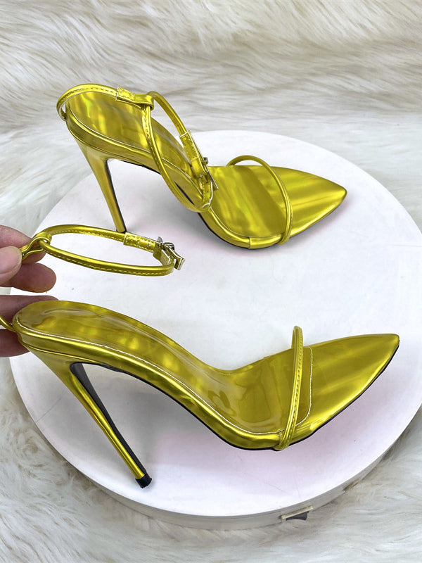 gold open toe sandals — view 5