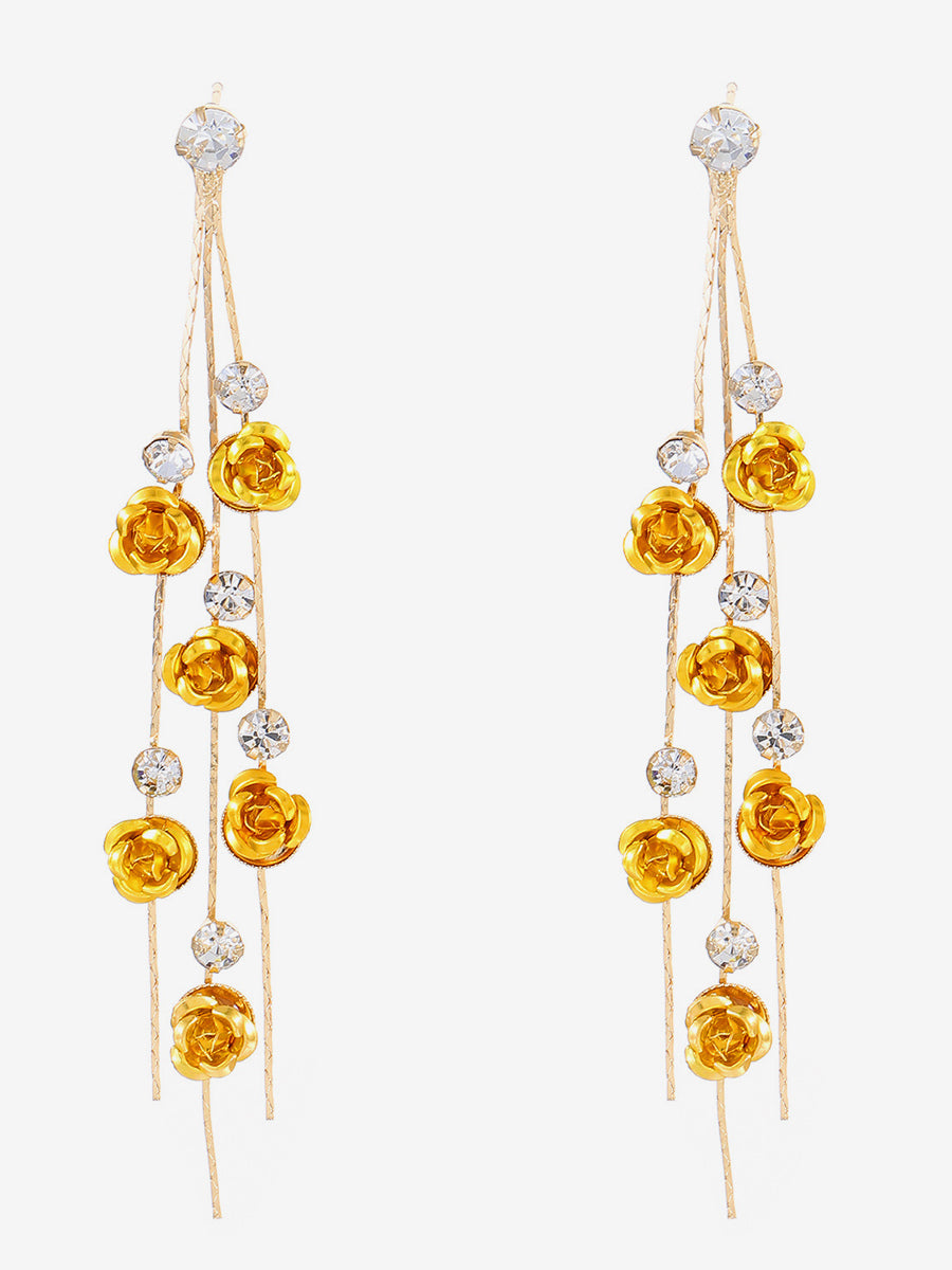 purple floral earrings — view 6