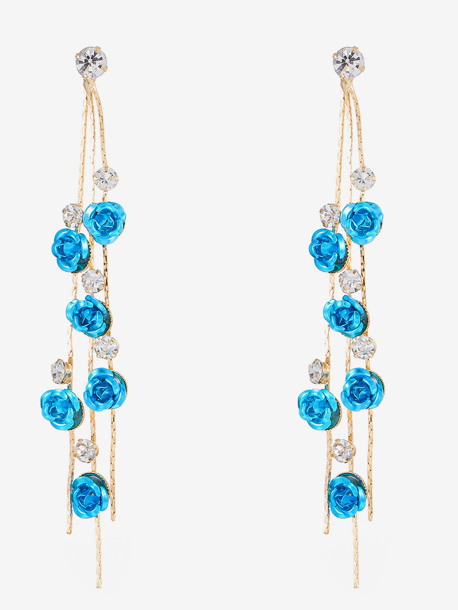 purple floral earrings — view 5
