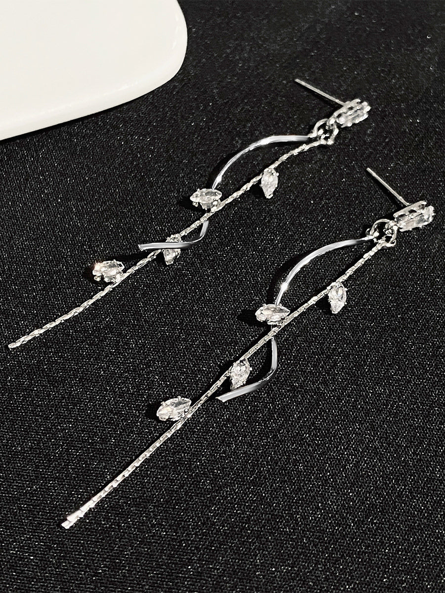 gold longline earrings — view 6