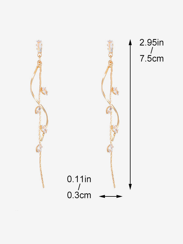 gold longline earrings — view 4