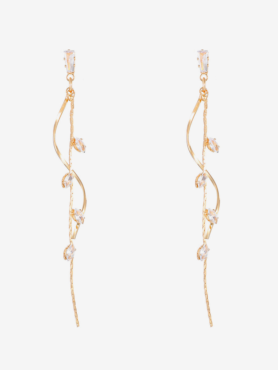 gold longline earrings — view 5