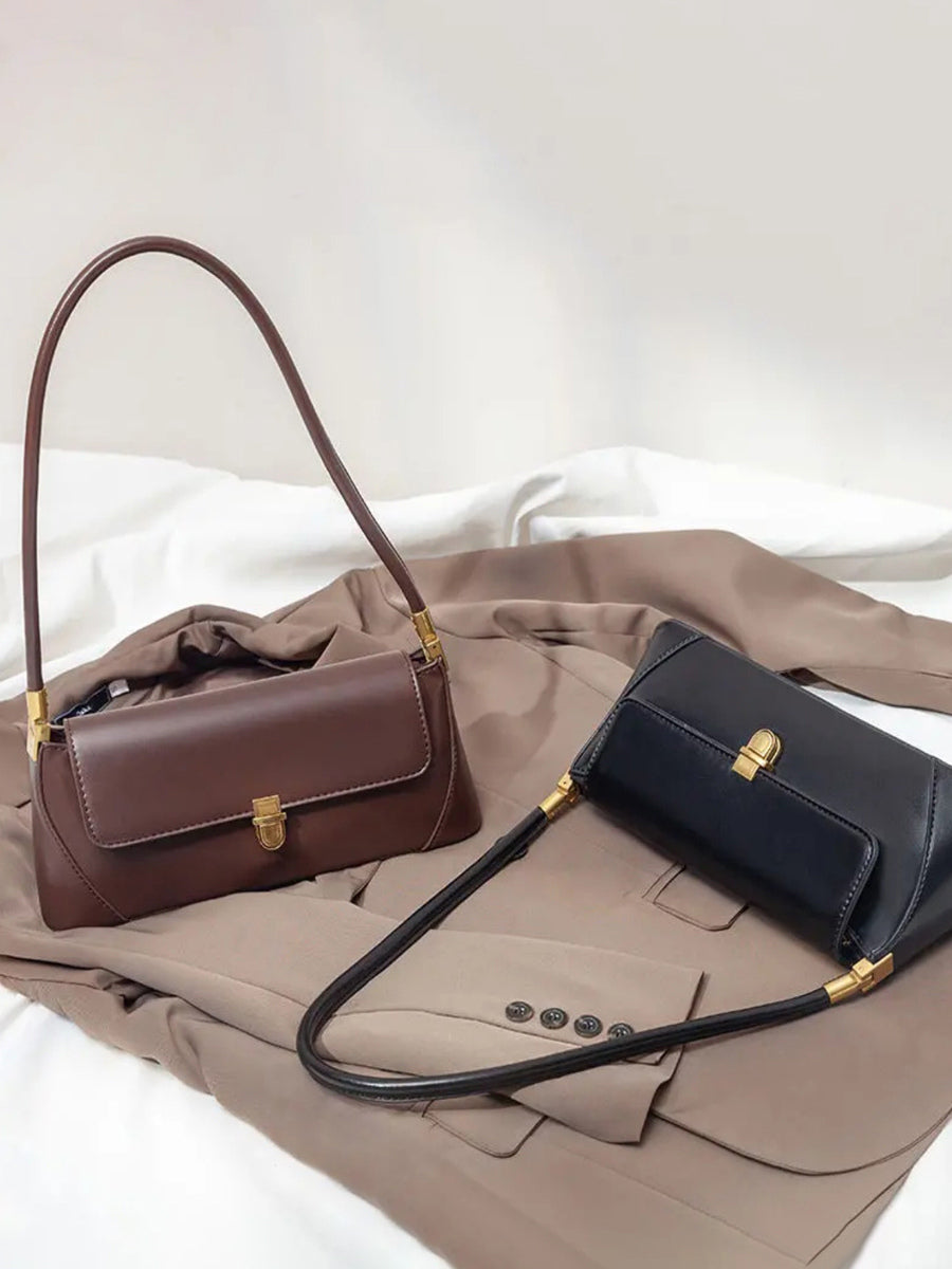 brown leather handbag — view 12