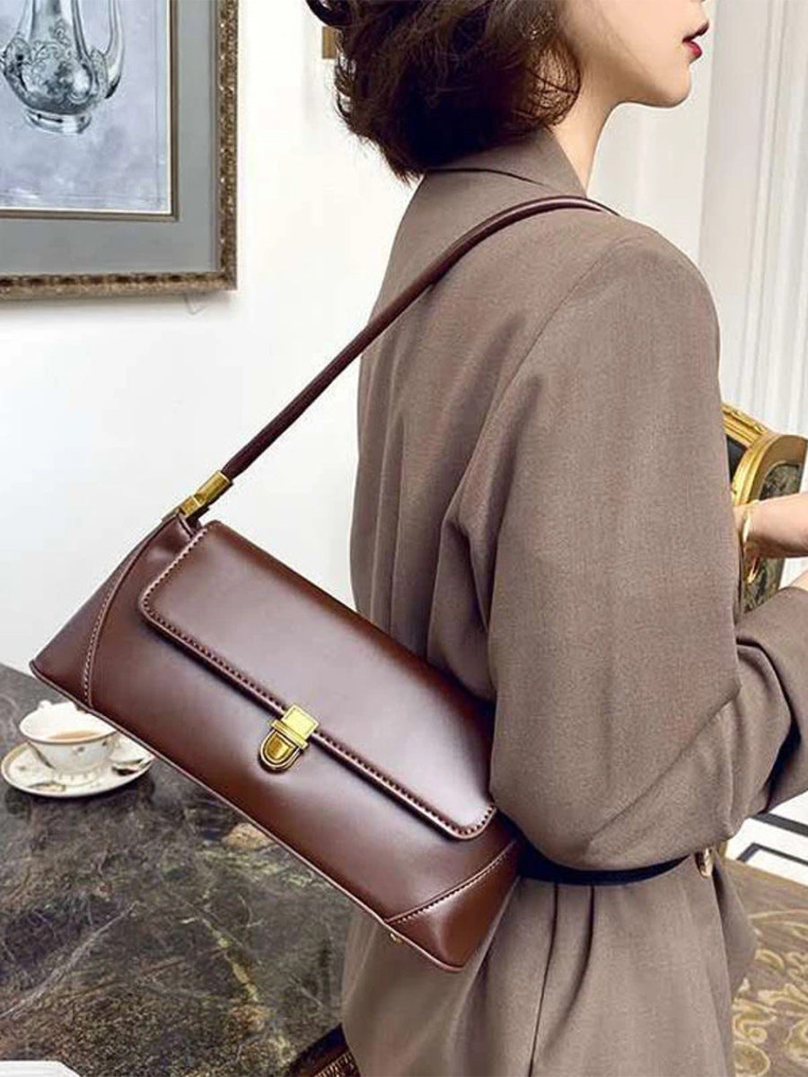 brown leather handbag — view 7