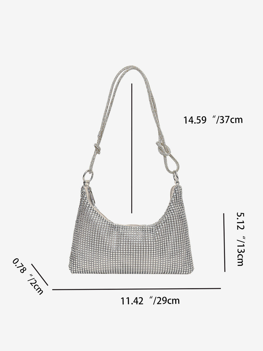 champagne embellished handbag — view 6