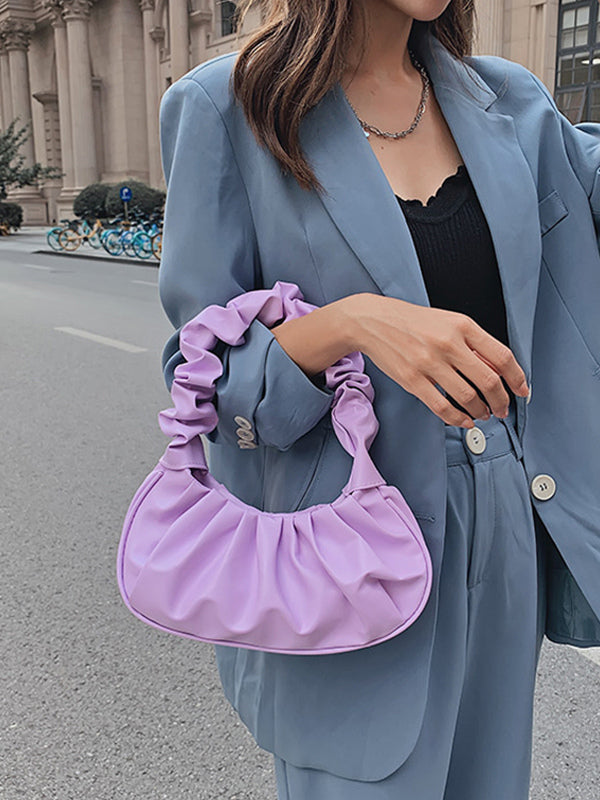 gold leather handbag — view 2