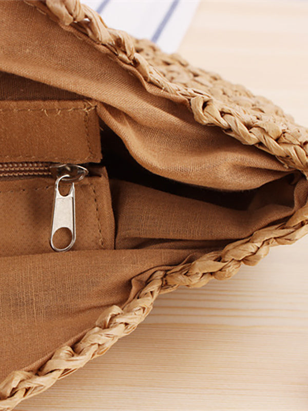camel woven handbag — view 3