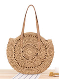 camel woven handbag — view 2