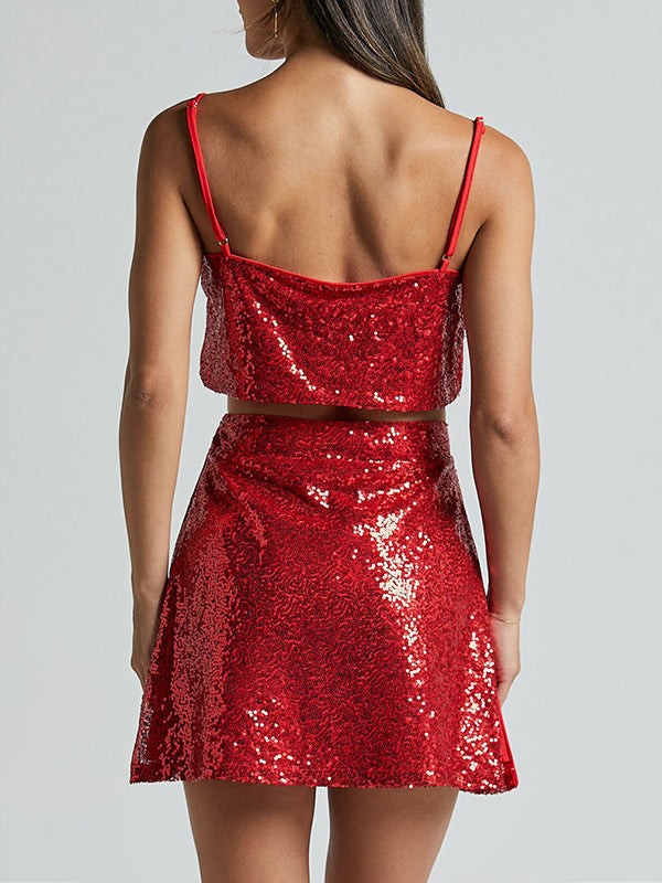Gold Sequin Mini Two-Piece Set — view 9