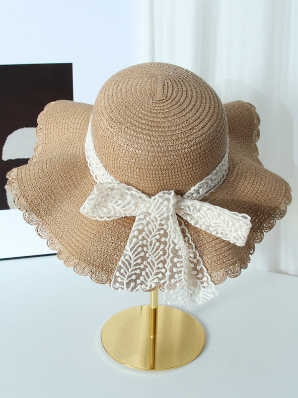 ivory lace bow detail hat — view 5