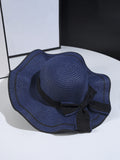 navy bow detail hat — view 4