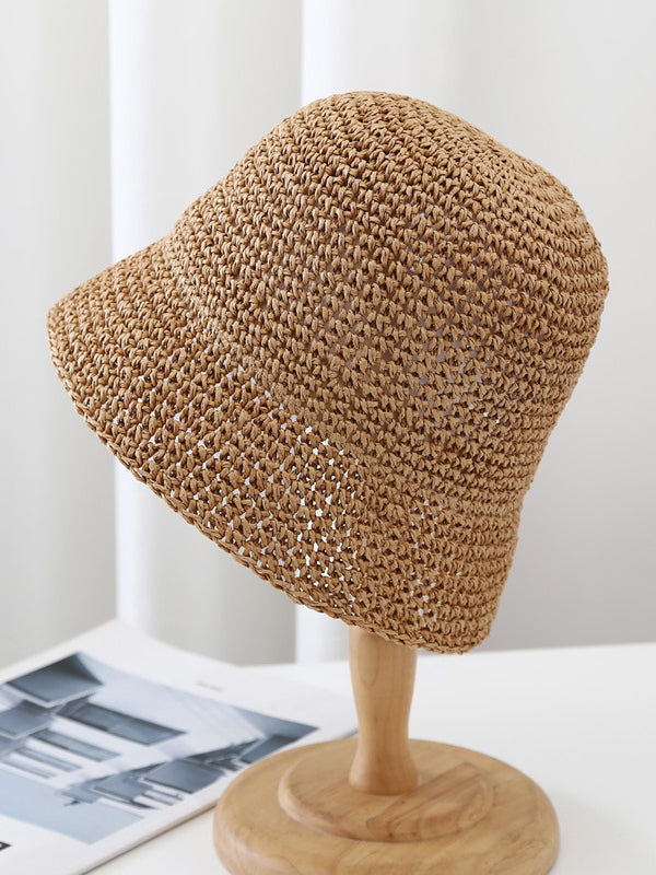 brown woven hat — view 4