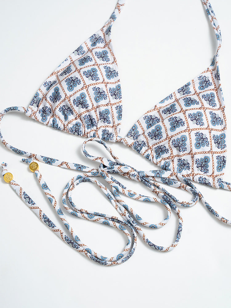blue floral two piece set — view 6