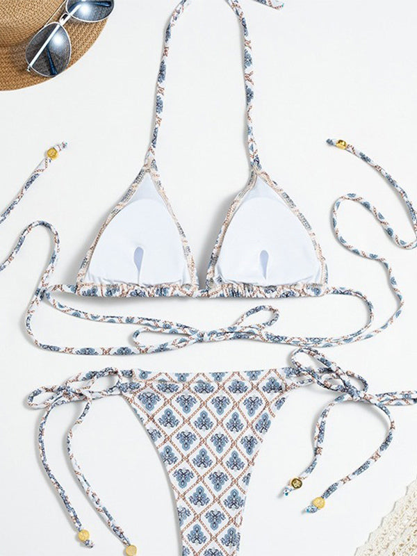 blue floral two piece set — view 5