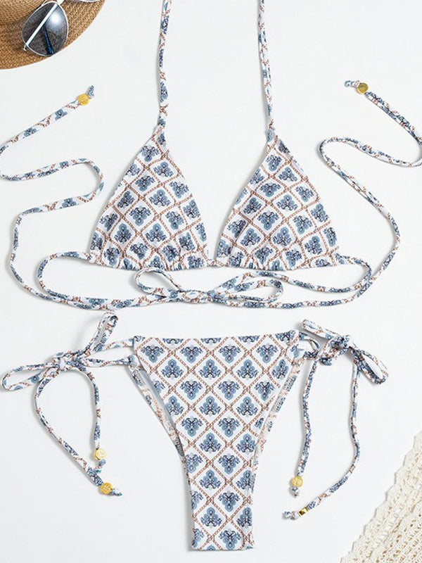 blue floral two piece set — view 4