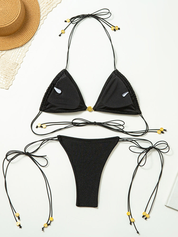black stretch panel two piece set — view 10