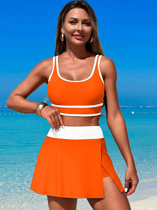 Navy Contrast Panel Swimsuit — view 11