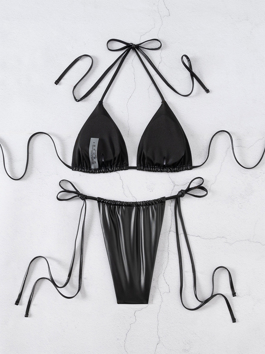 Black Halter-Neck Bikini Set — view 5