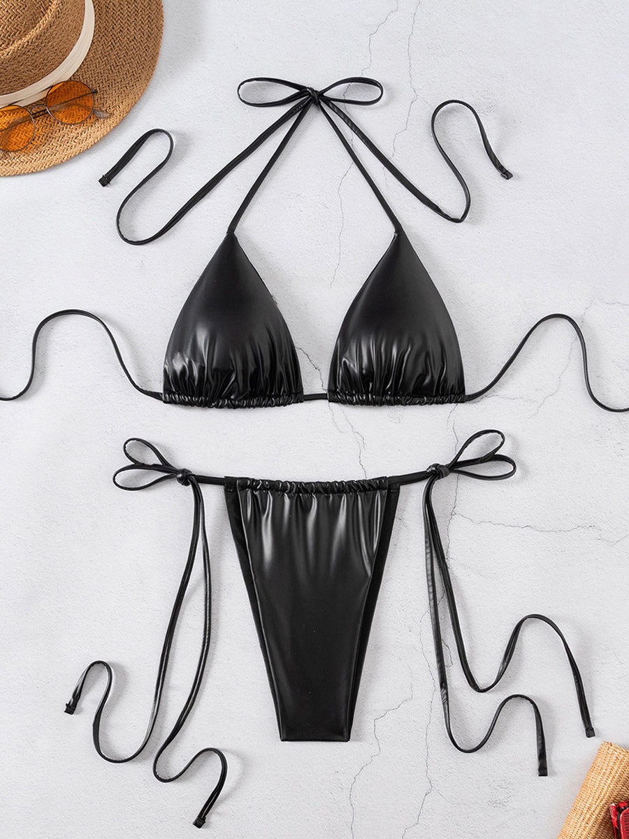 Black Halter-Neck Bikini Set — view 4