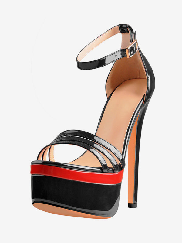 Ture Red Platform Strappy Sandals — view 2
