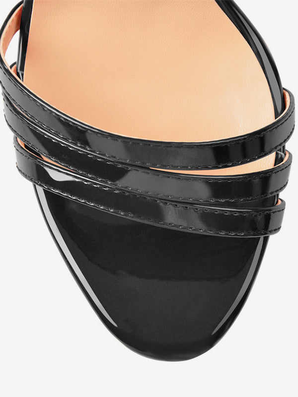 Ture Red Platform Strappy Sandals — view 4