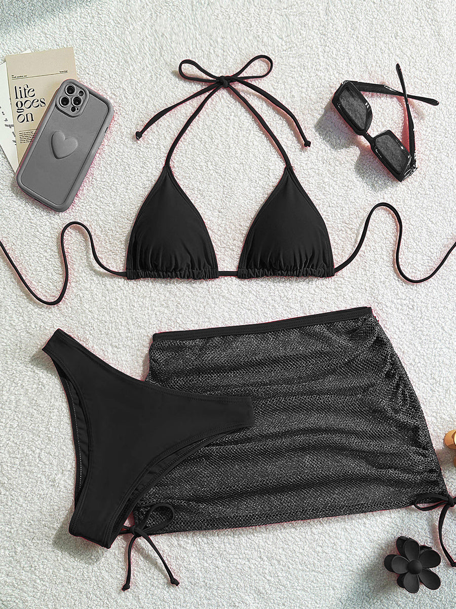 burgundy sheer mini bikini set — view 10