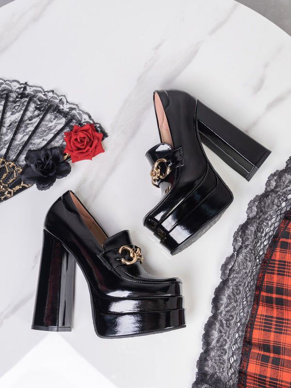 Black Square-Toe Loafers — view 3