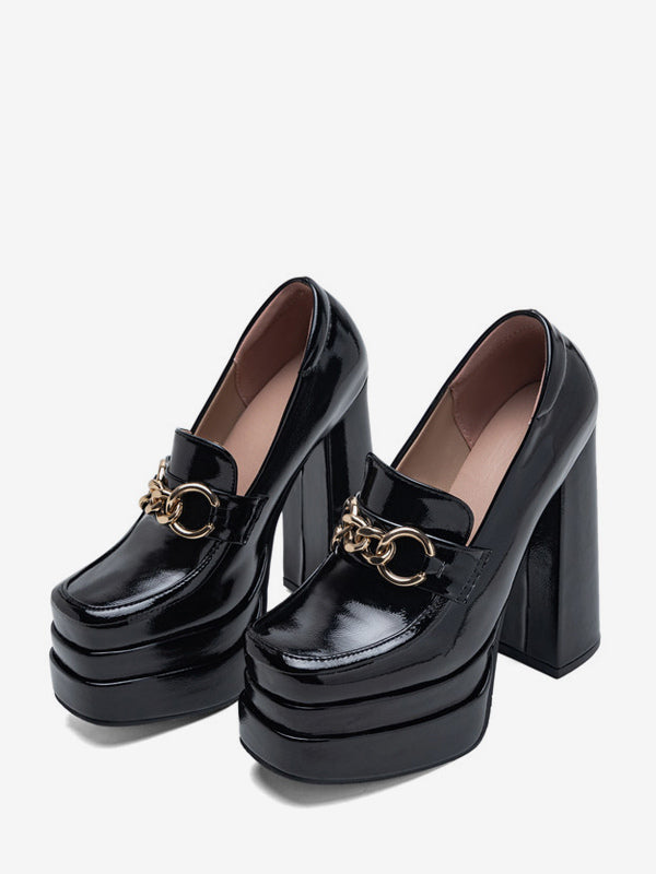 black square toe loafers — view 2
