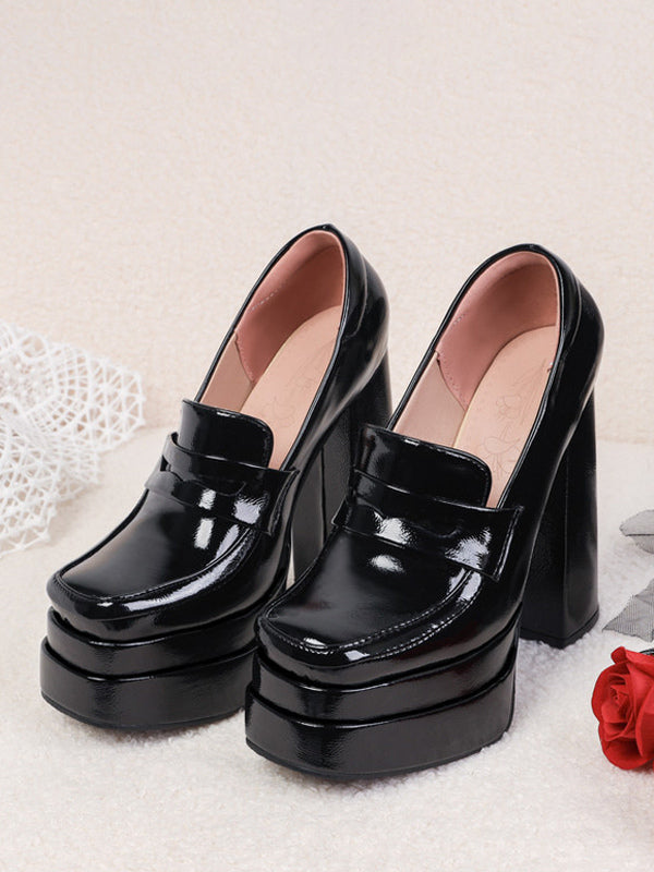 Black Platform Slip-On Loafers — view 2