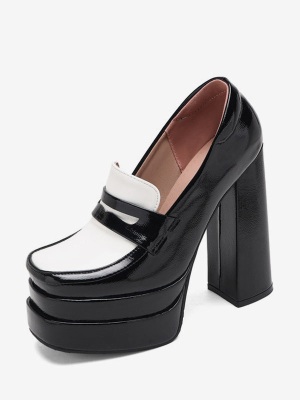 Black Platform Slip-On Loafers — view 4