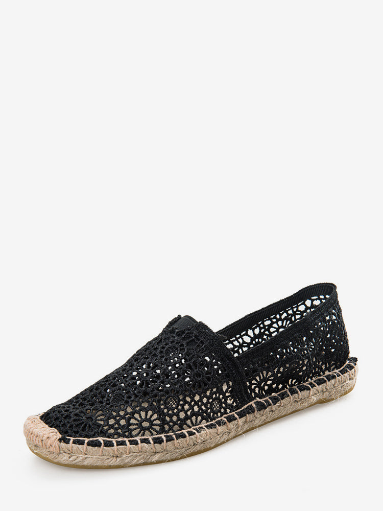 grey round toe slip on lace loafers — view 3