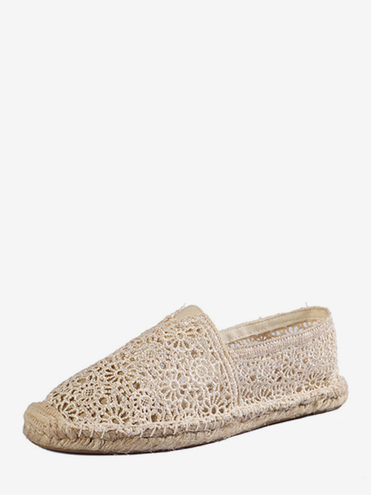 Grey Round-Toe Slip-On Lace Loafers — view 2