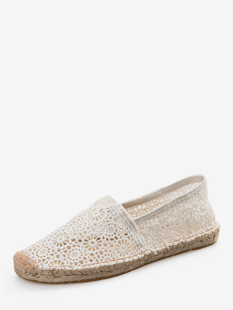 grey round toe slip on lace loafers — view 1
