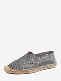 grey round toe slip on lace loafers — view 5