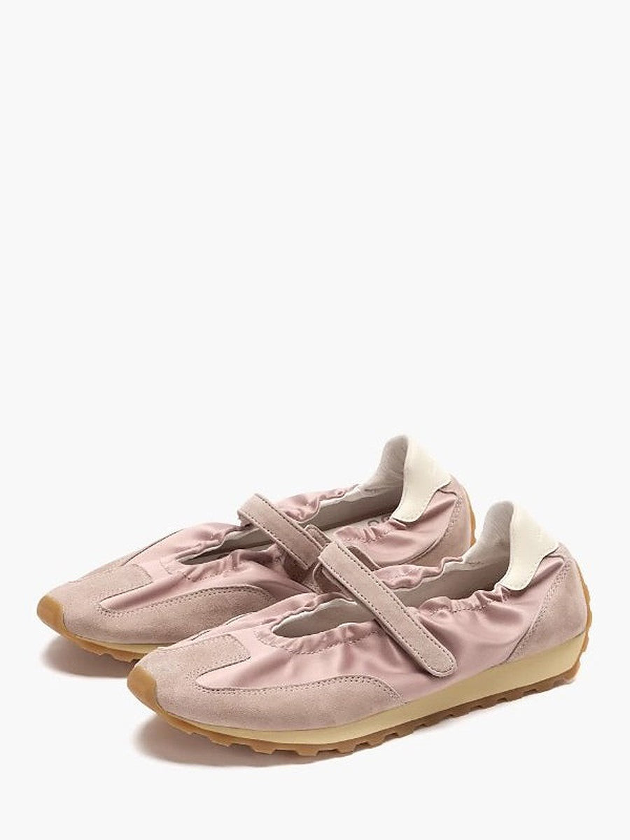 Lilac Round-Toe Stretch Panel Trainers — view 1