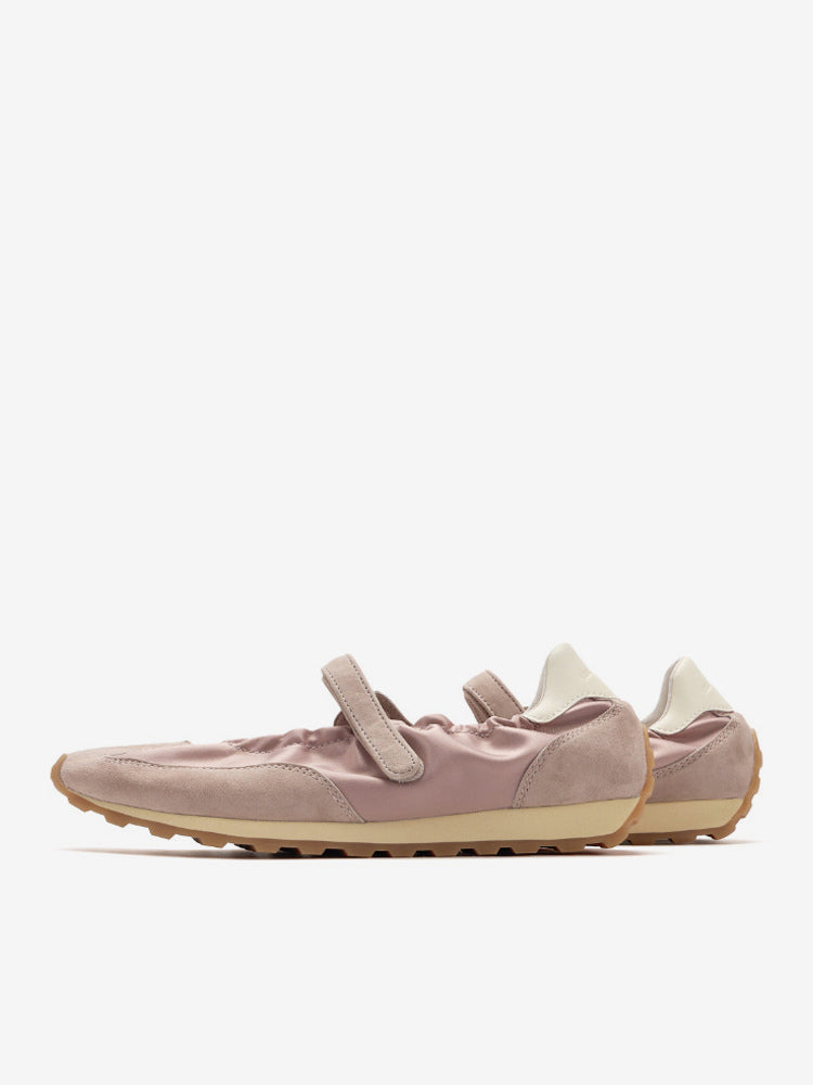 lilac round toe stretch panel trainers — view 2