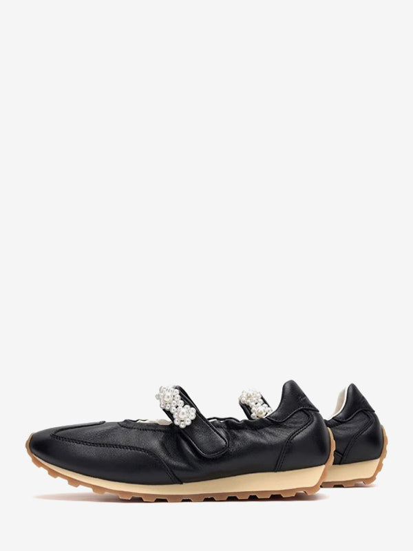 ivory round toe slip on trainers — view 5